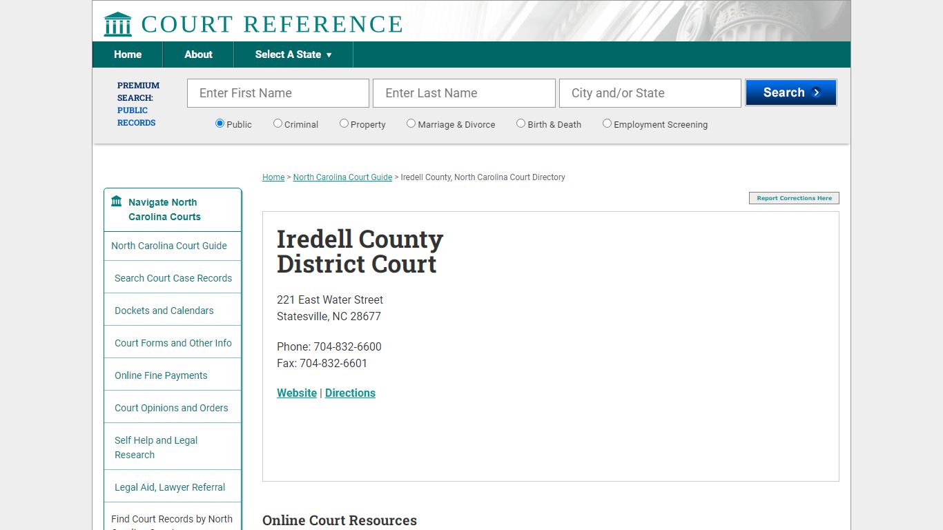 Iredell County District Court - Court Records Directory